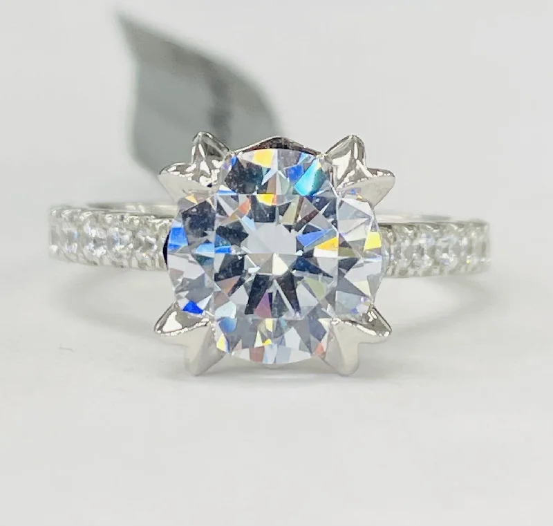 radiant-cut engagement rings for brides-Noam Carver - Premium Tappered Diamond Setting