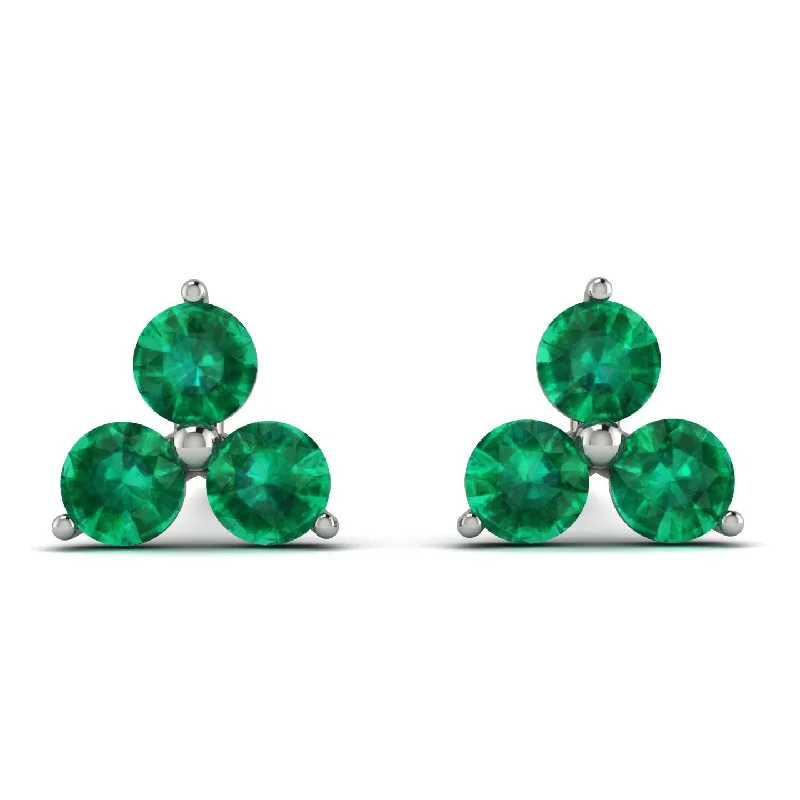 women’s fashion chain earrings-Minimalist Emerald Stud Earrings - Jillian No. 6