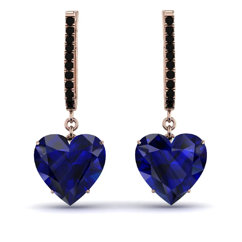 women’s intricate hoop earrings-Heart Sapphire Earrings - Noelle No. 44