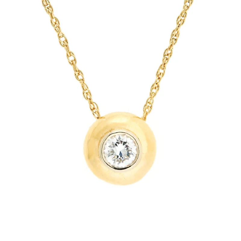 women’s high-end gold necklaces-Estate 14k Diamond Pendant Necklace .5ctw