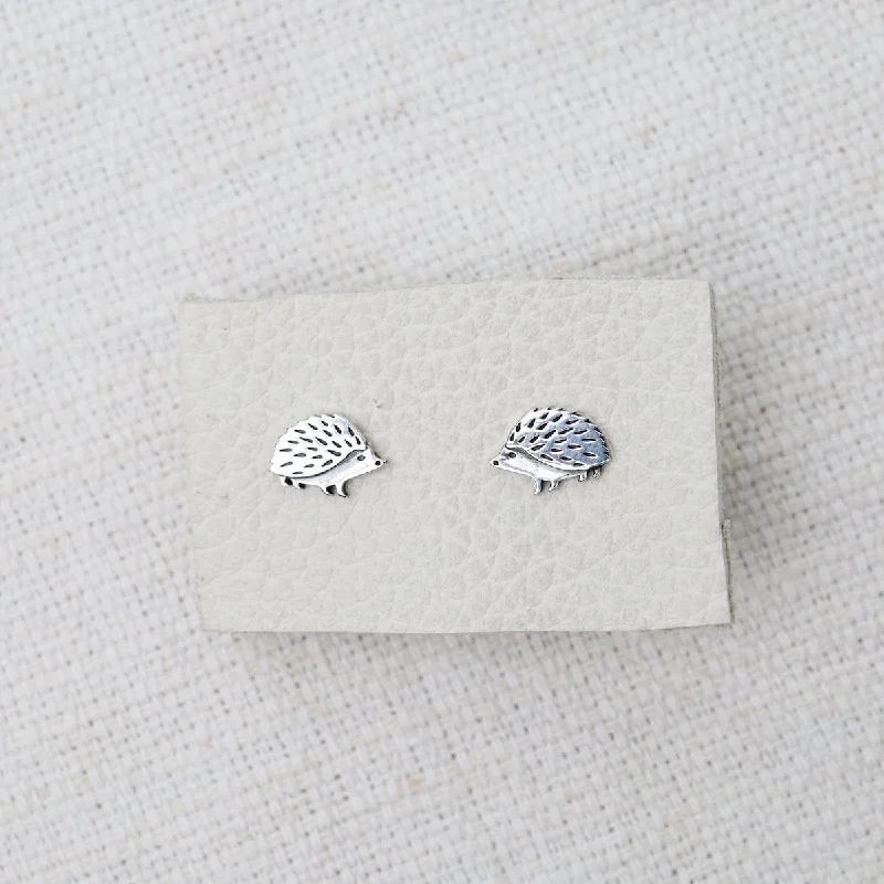 women’s crystal stud earrings-Hedgehog Post Earrings