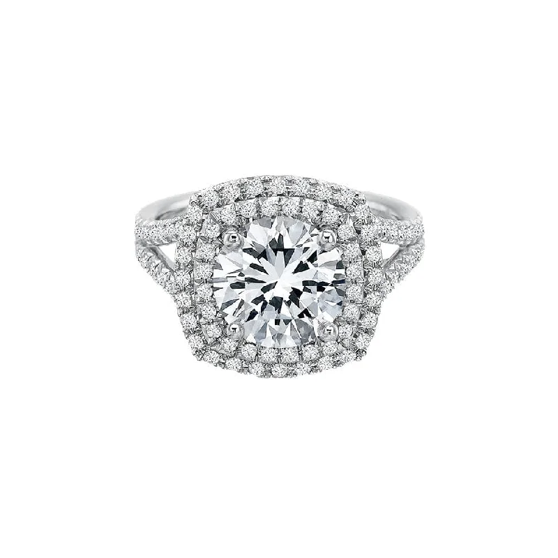 elegant engagement rings for brides-Diamond Double Halo Setting