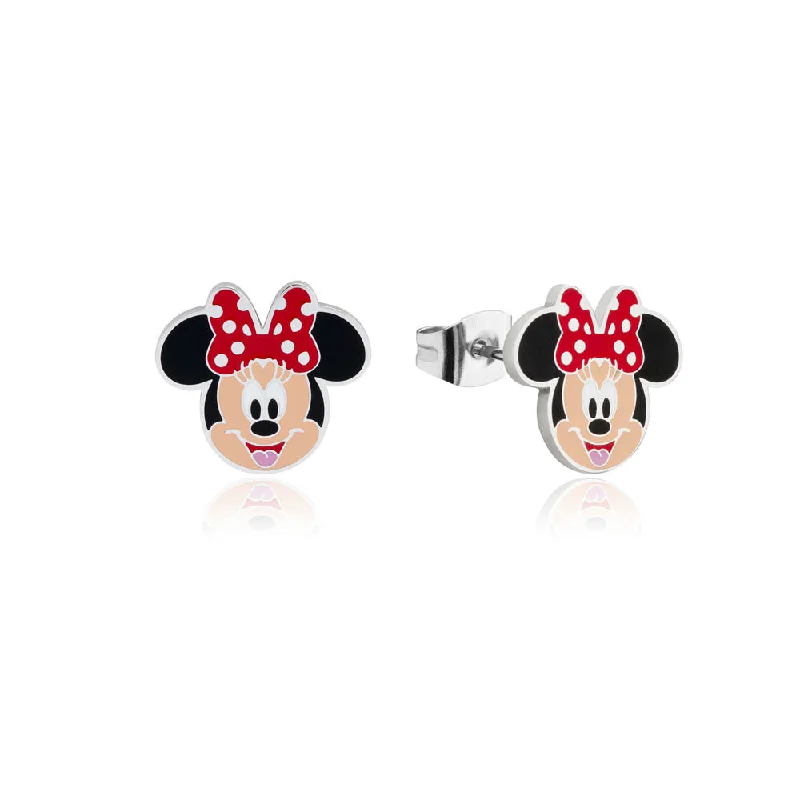 women’s silver drop earrings-Disney Stainless Steel Minnie Stud Earrings