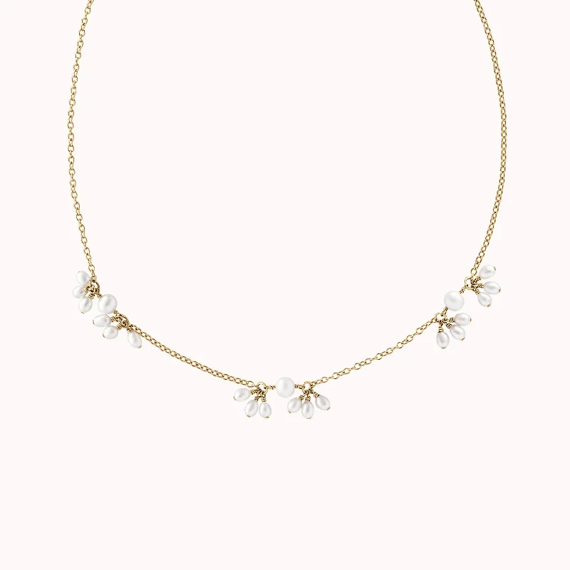 women’s zodiac sign necklaces-Pearl Blossom Necklace