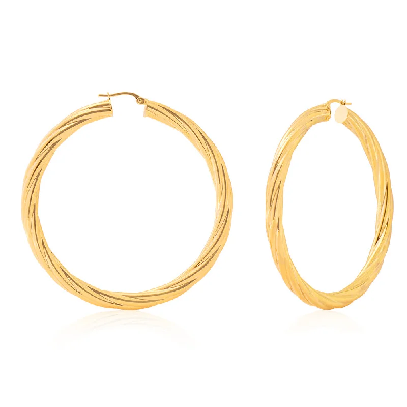 women’s personalized gold earrings-Fancy 9ct Hoop Earrings