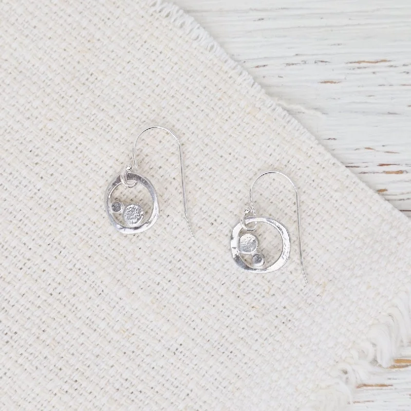 women’s custom diamond earrings-High Polish Circles in Circles Earrings