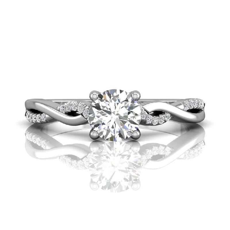 beautiful gold engagement rings with diamonds-Entangled Side Stone Ring