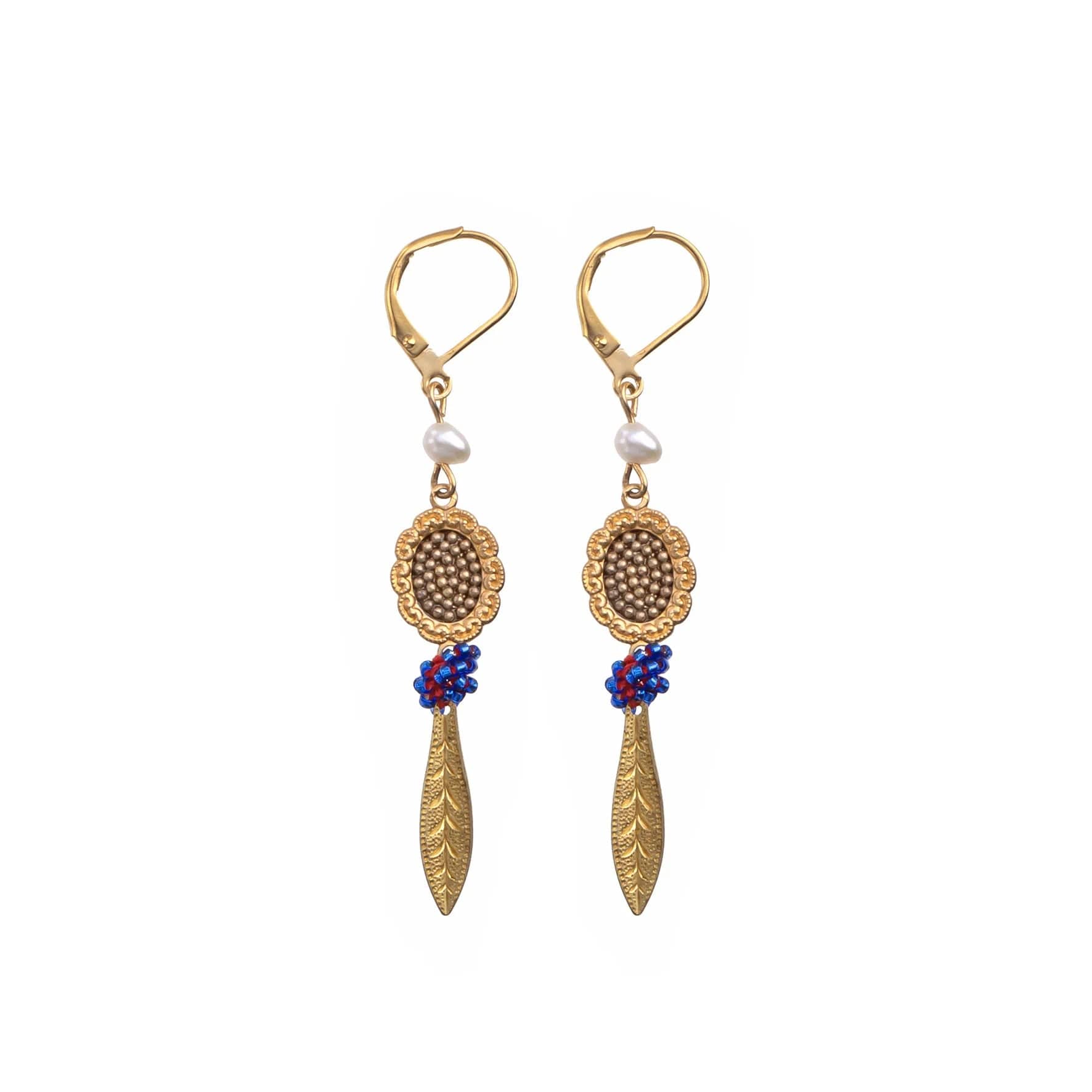 women’s gold clip-on earrings-Queen of Sheba Kula Earrings