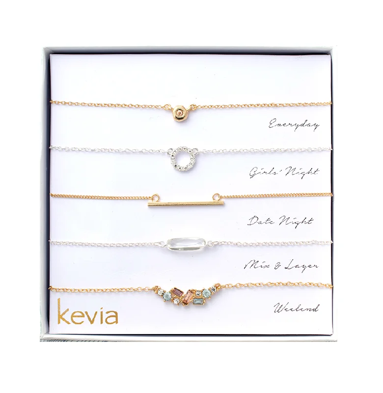 women’s luxury charm necklaces-Minimal Pastel Necklace Set