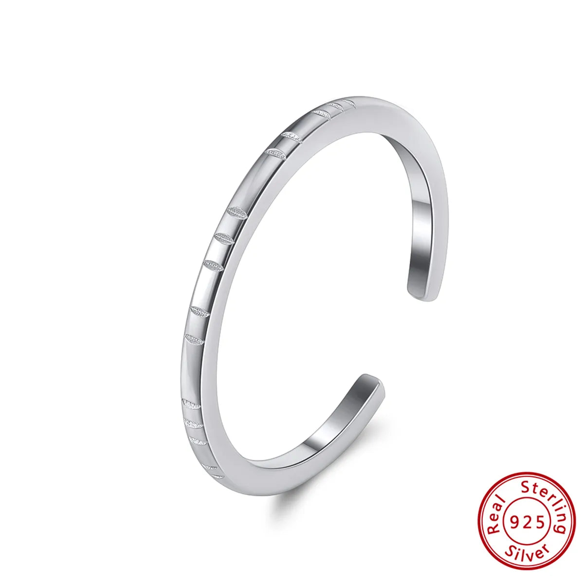 women’s cocktail rings-Simple Style Round Sterling Silver Plating 14k Gold Plated White Gold Plated Open Rings