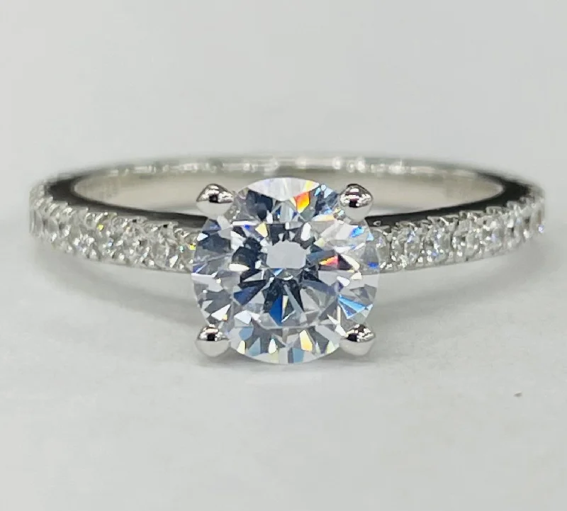 budget engagement rings-Noam Carver - Tappered Pave Diamond Setting