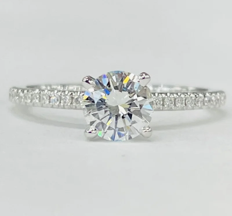 elegant engagement rings-Tidewater Classic - White Gold 3/4CT Accented Solitaire