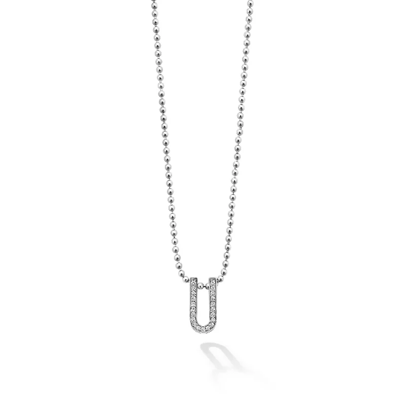 women’s birthstone charm necklaces-Caviar Spark Small Linear Diamond Pendant Necklace