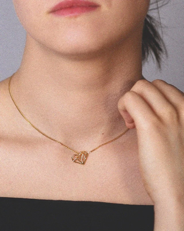 women’s gold choker necklaces-TAKEN HEART PENDANT NECKLACE