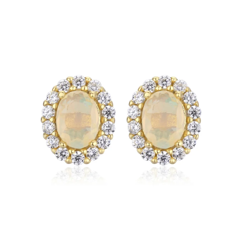 women’s long drop earrings-Manifestation Opal Earring Studs