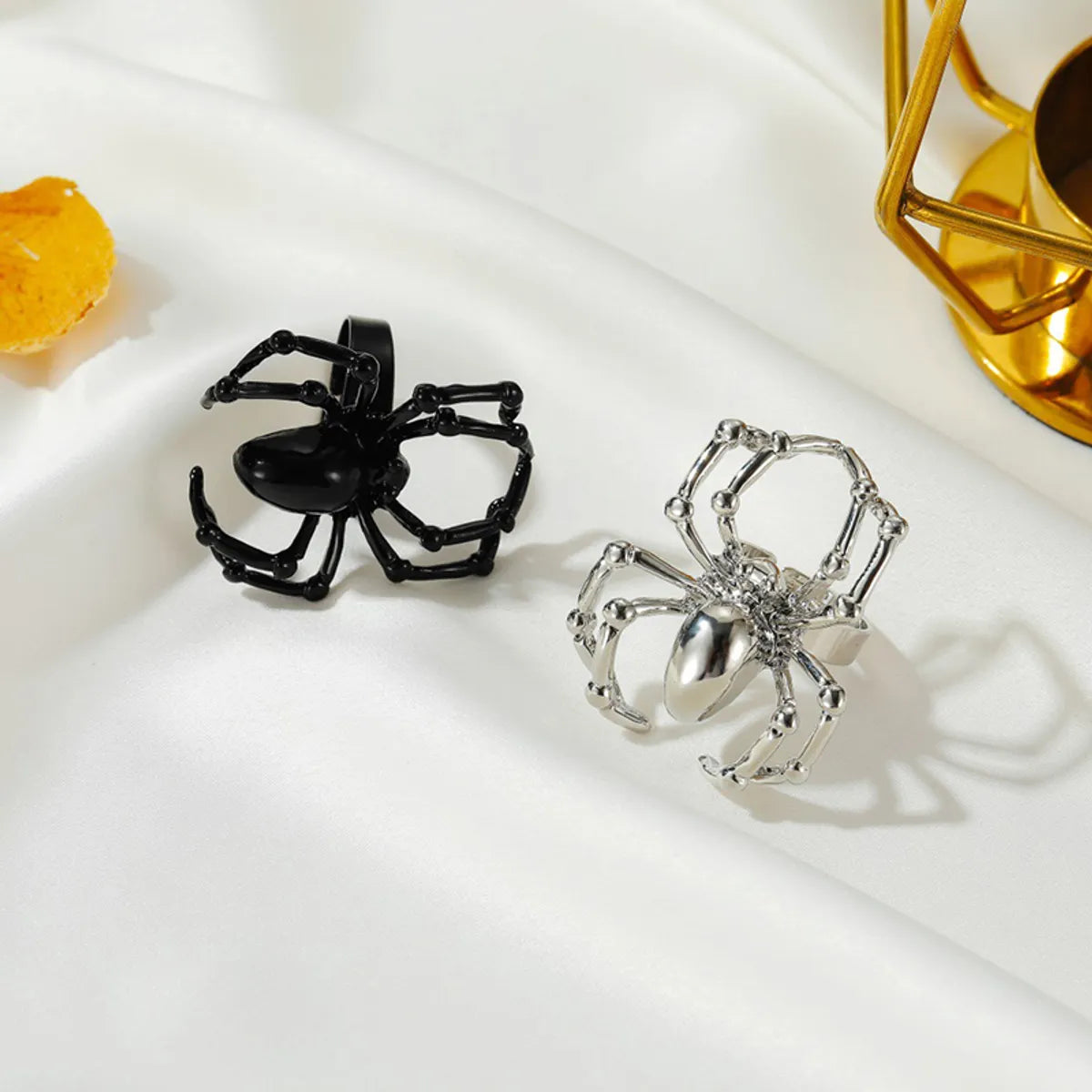 women’s gold wedding rings with diamonds-Gothic Retro Spider Alloy Halloween Men'S Rings