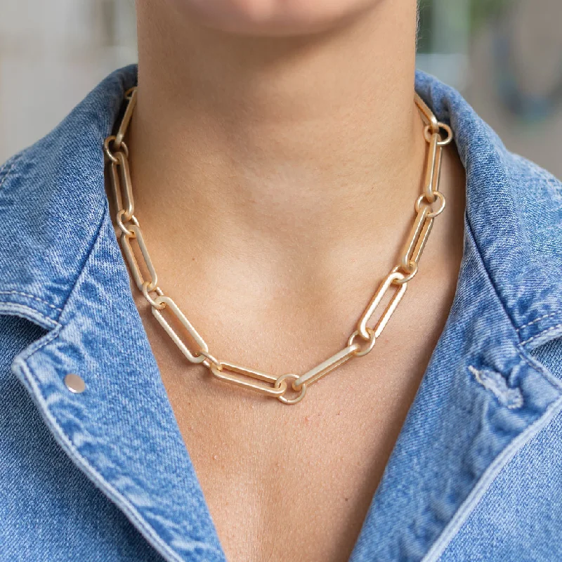 women’s long chain necklaces-Lia Link Necklace