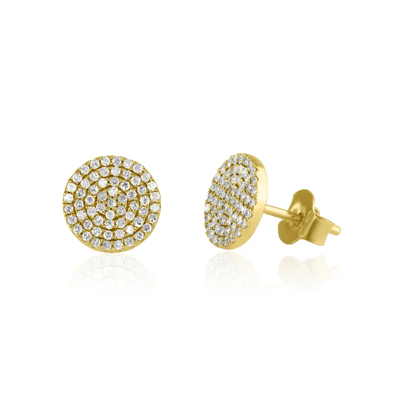 women’s vintage drop earrings-Round Diamond Cluster Stud Earrings