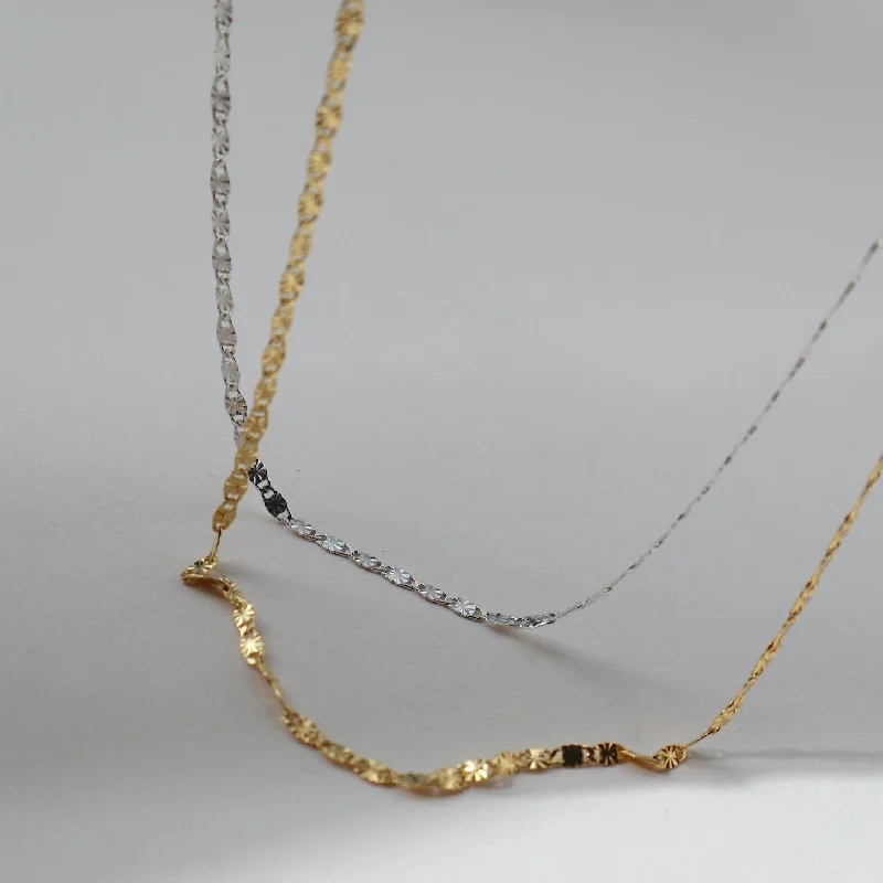 women’s modern crystal necklaces-'Maeve' Marine 18" Chain