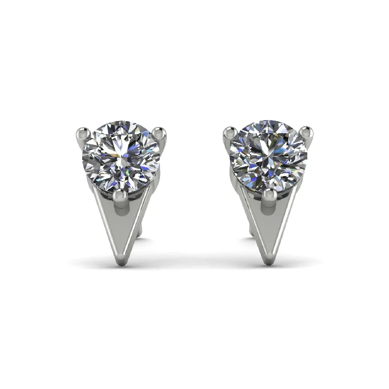 women’s luxury sterling silver earrings-Triangle Diamond Earrings - Aisha No. 3