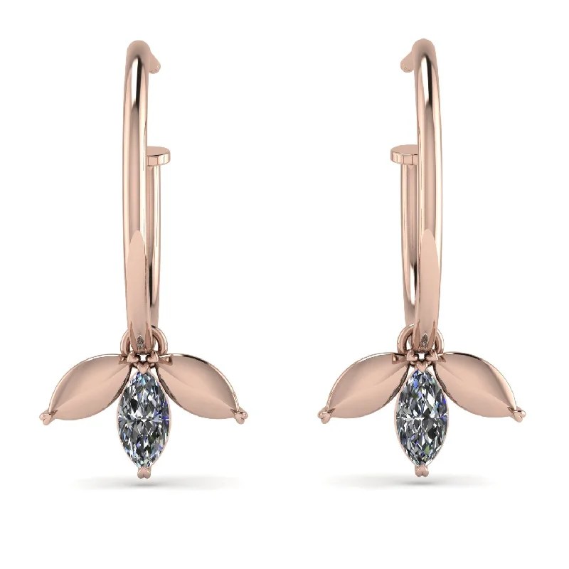 women’s dainty hoop earrings-Leaves Diamond Earrings - Anika No. 2