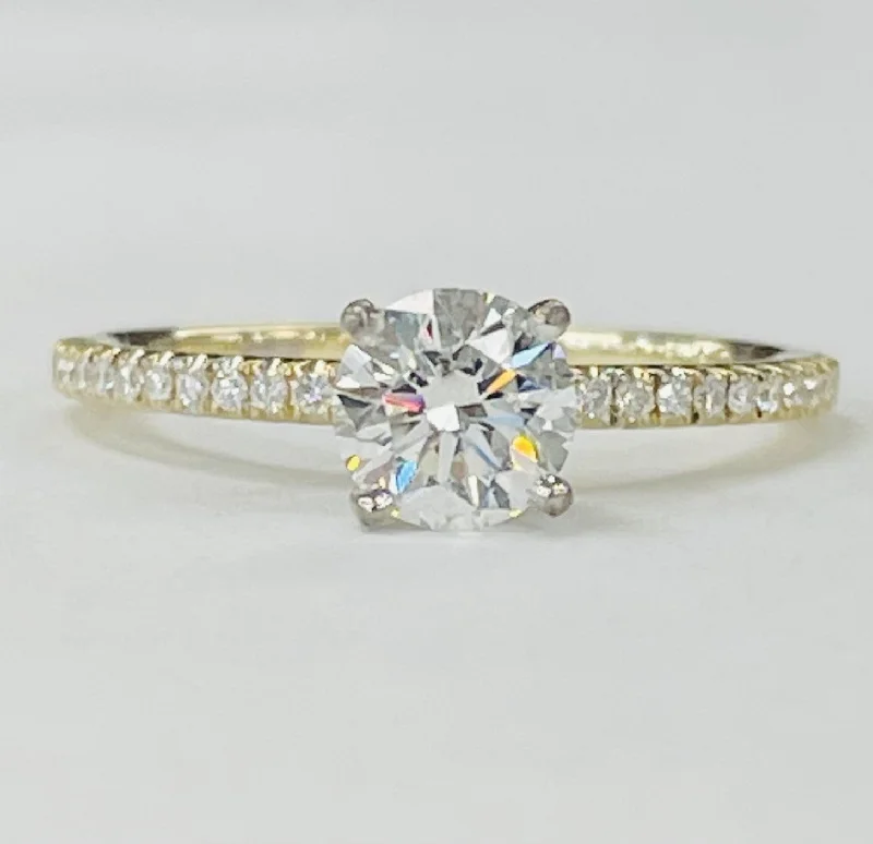 simple engagement rings-Tidewater Classic - Yellow Gold 3/4CT Accented Solitaire