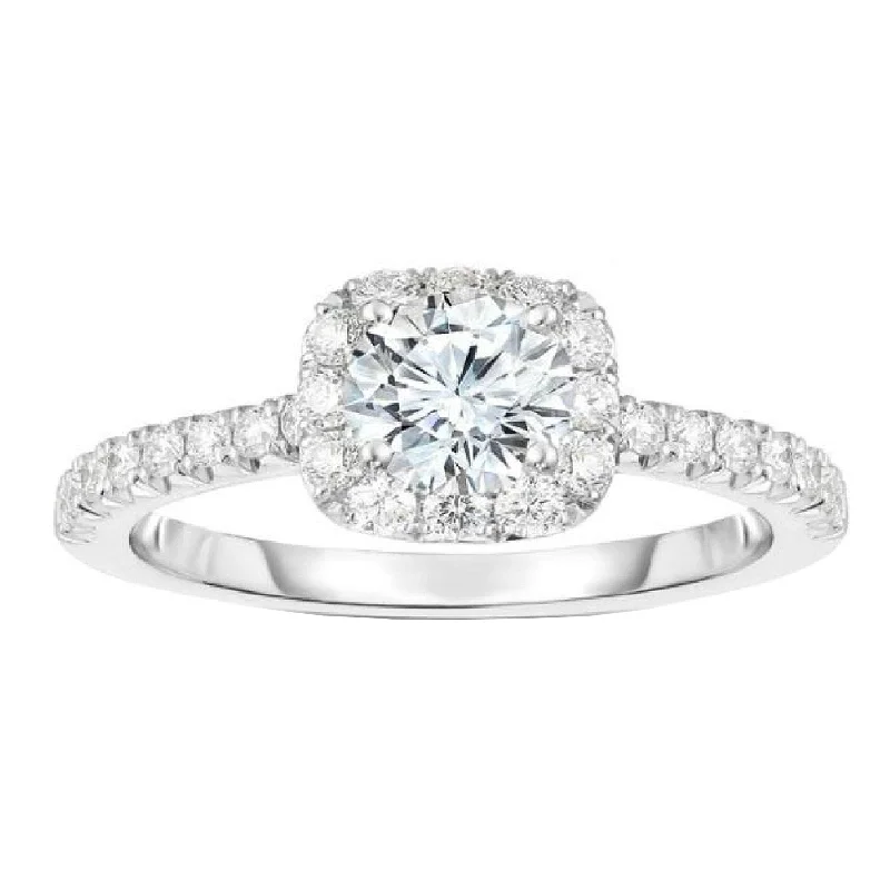 vintage platinum engagement rings-Diamond Semi Mount Ring