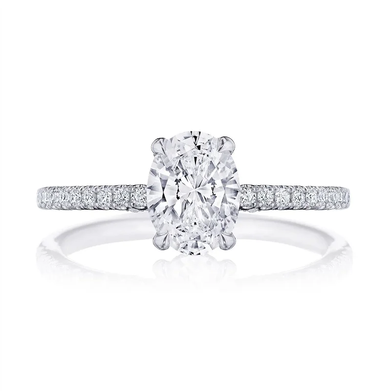 classic engagement rings with colored stones-Diamond Semi Mount Ring