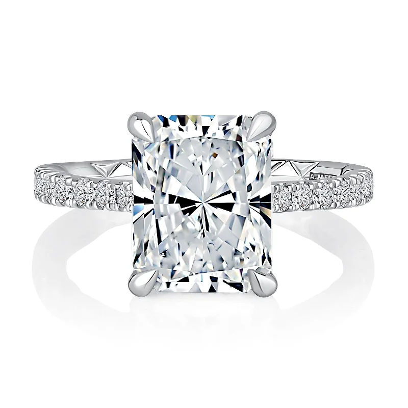 affordable engagement rings with emeralds-Diamond Semi Mount Ring