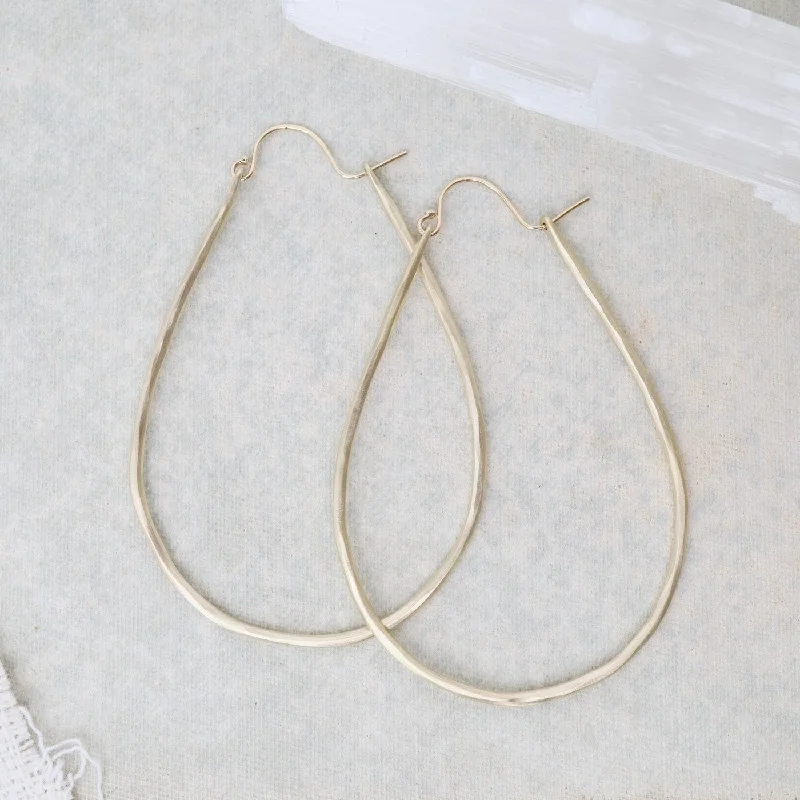 women’s large crystal gemstone earrings-Gold Large Anjou Hoop Earrings