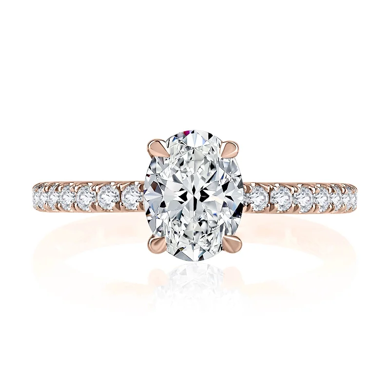 affordable engagement rings with rubies-Diamond Semi Mount Ring | 14k Rose (1.50ct Head)