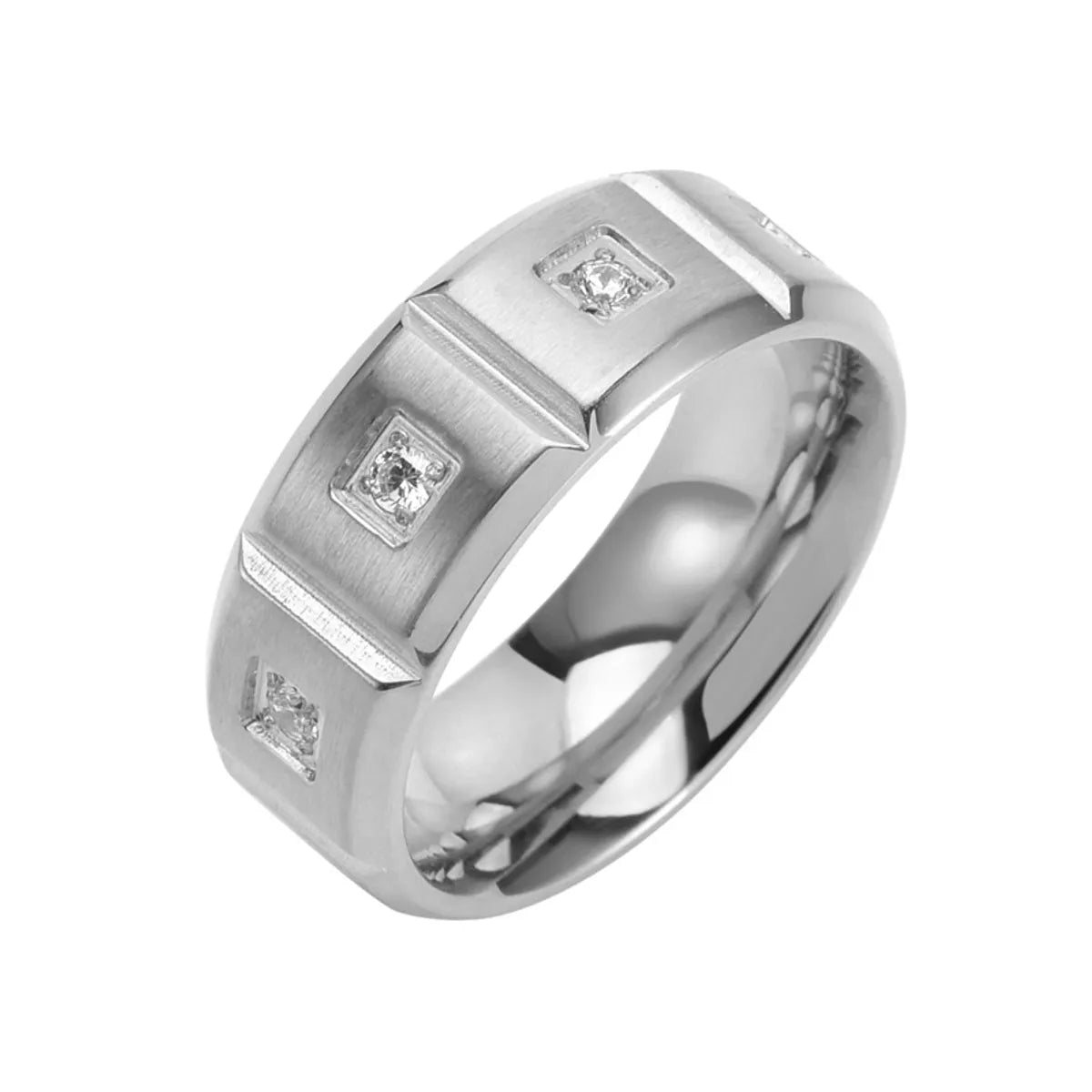 women’s sapphire and diamond wedding rings-1 Piece Fashion Geometric Titanium Steel Plating Rings