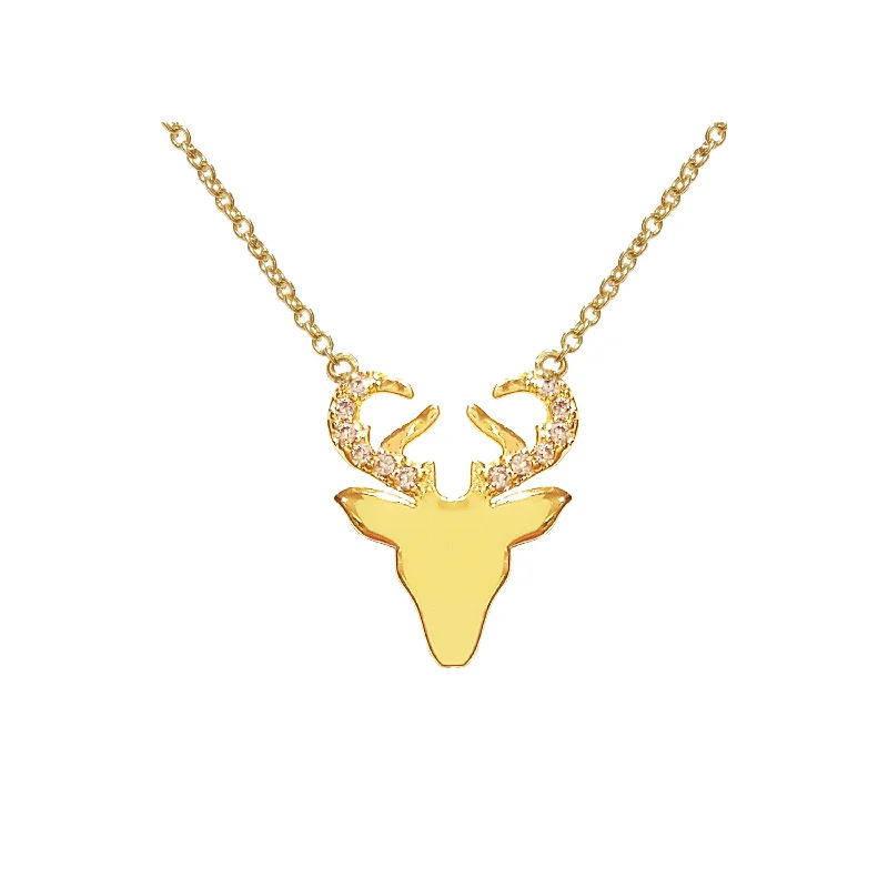 women’s engraved bar necklaces-Roam Elk Pendant Necklace