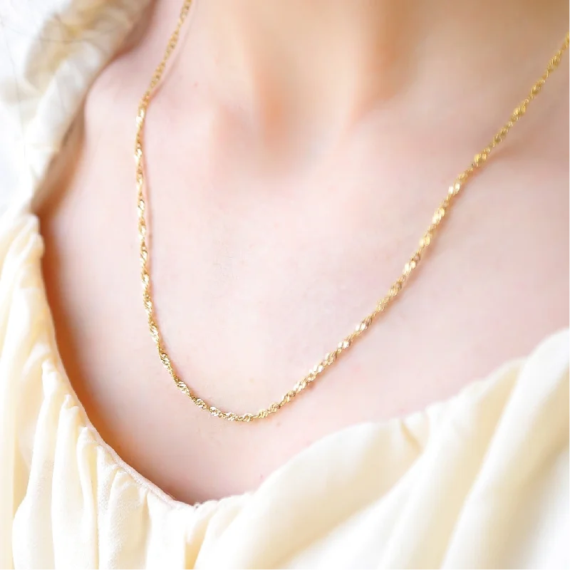 women’s fashion-forward gold necklaces-CURRENT - 18K Gold or Silver Twisted Chain Necklace