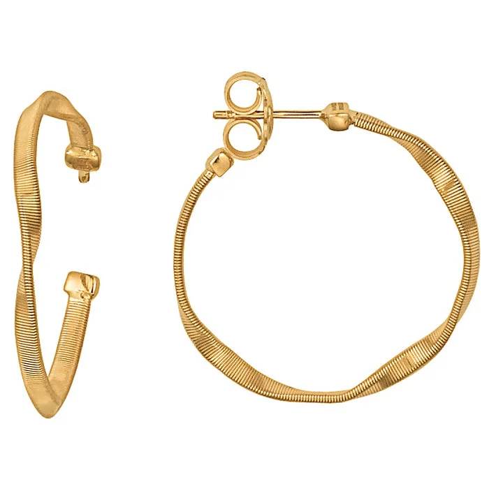 women’s fine diamond earrings-Marco Bicego Marrakech Medium 18K Yellow Gold Hoop Earrings OG255Y