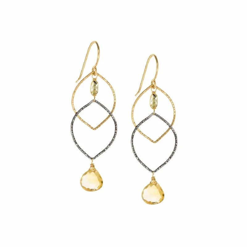 women’s sophisticated hoop earrings-Citrine Cascade Earrings