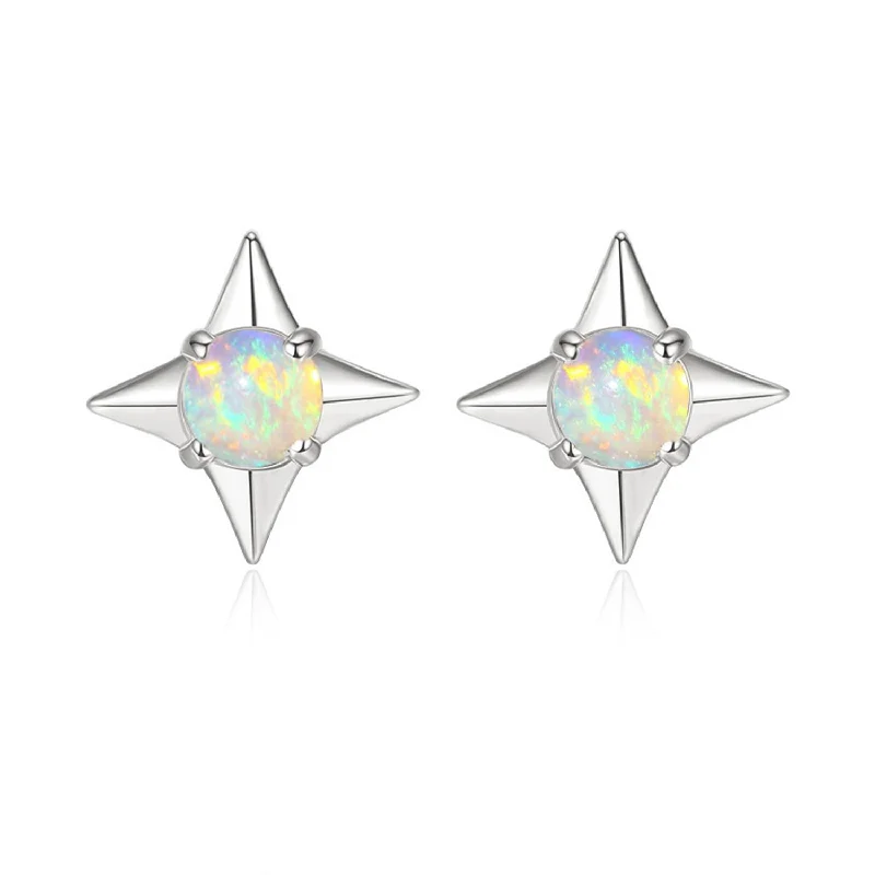 women’s sleek hoop earrings-North Star Opal Earrings