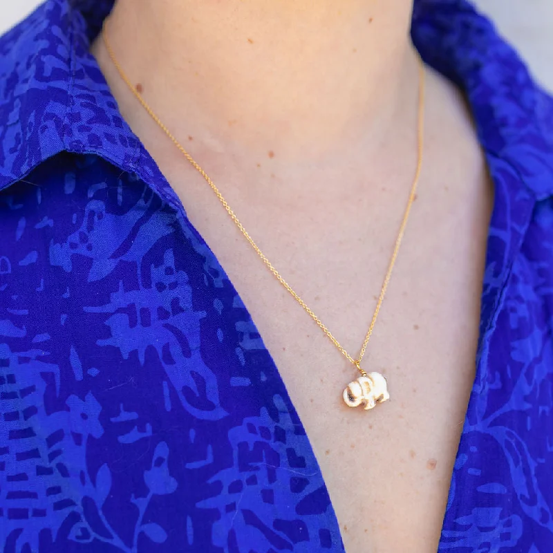 women’s short necklaces-Mini Lucky Elephant