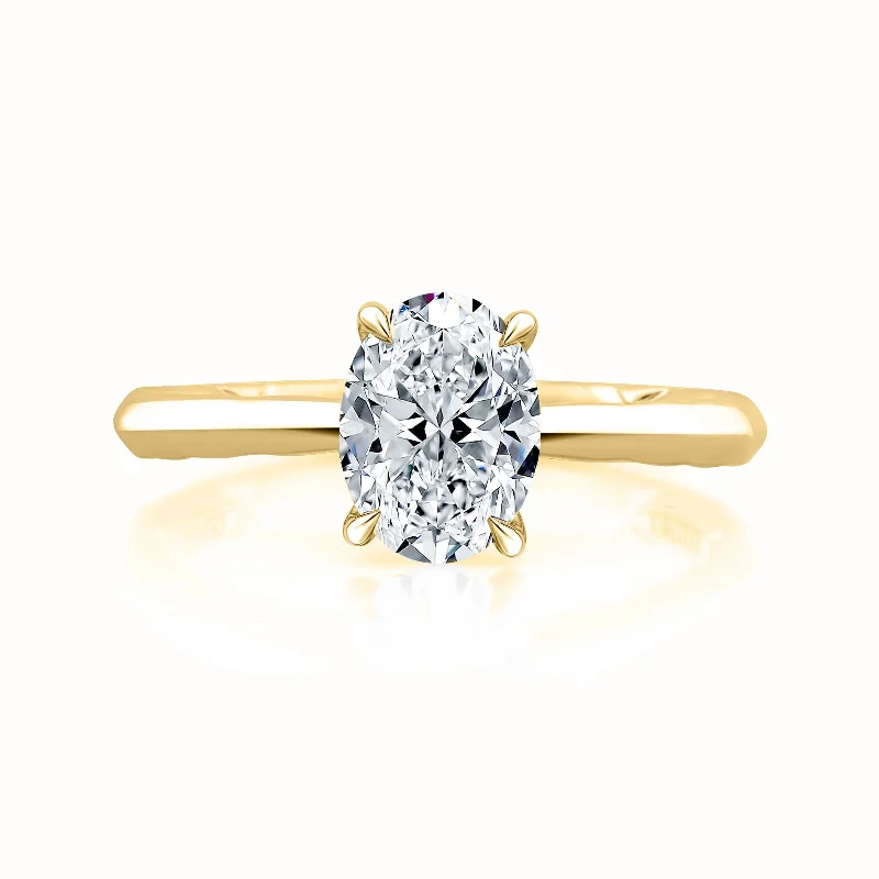 platinum wedding engagement rings-Diamond Semi Mount Ring | 14k Yellow (1.50ct Head)