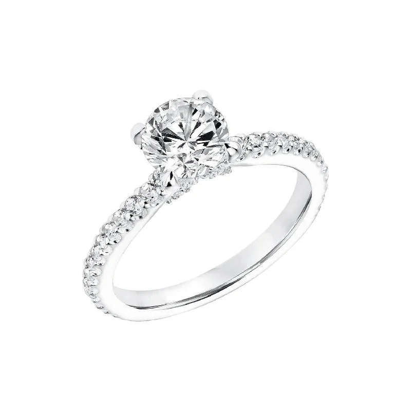 elegant vintage diamond engagement rings-Diamond Semi Mount Ring