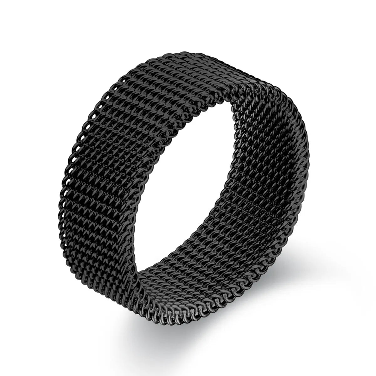 8mm Wide Net Ring Black