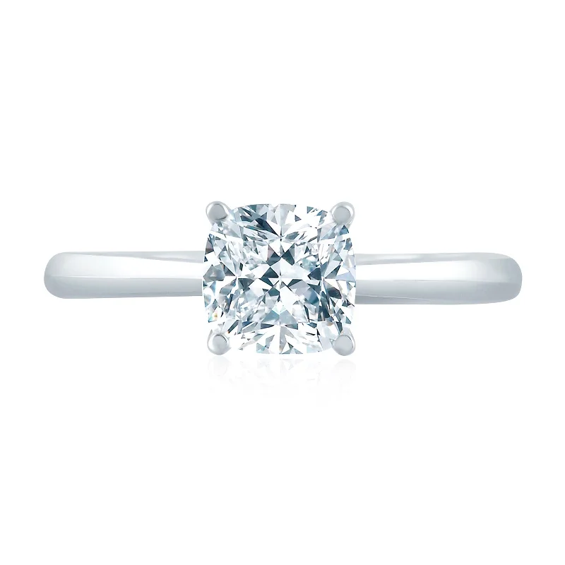 affordable platinum rings for engagement-Diamond Semi Mount Ring | 14k White (3.00ct Head)