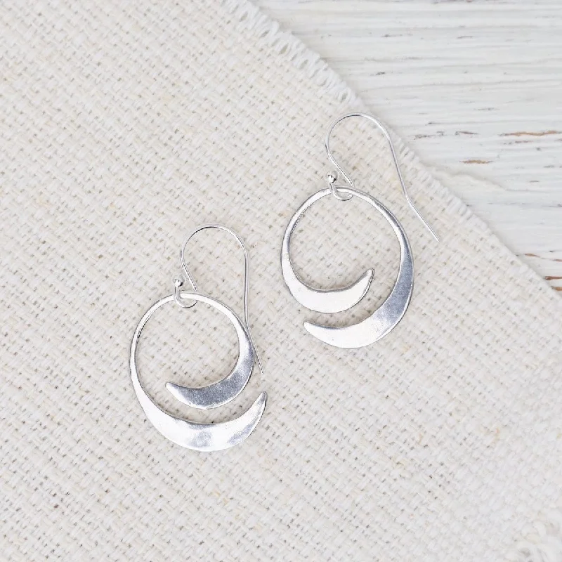 women’s luxury silver gemstone earrings-Petite Wave Earrings