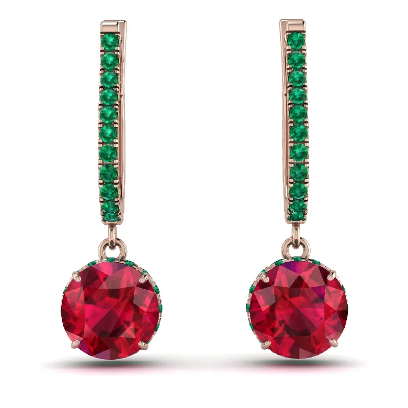 women’s chic jewelry earrings-Ruby Dangle Earrings With Hidden Halo - Adaline No. 26