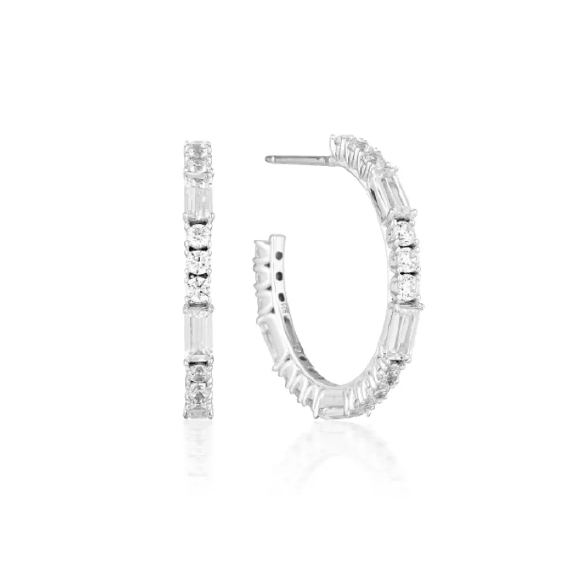 women’s minimalist hoop earrings-Georgini Sterling Silver Irina Medium Hoop Earrings