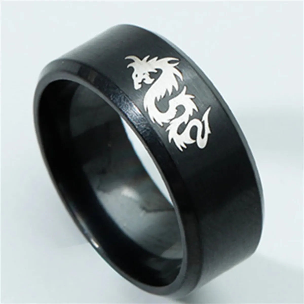 women’s unique engagement rings with diamonds-316 Titanium Steel Ring Men'S Dragon Pattern Ring