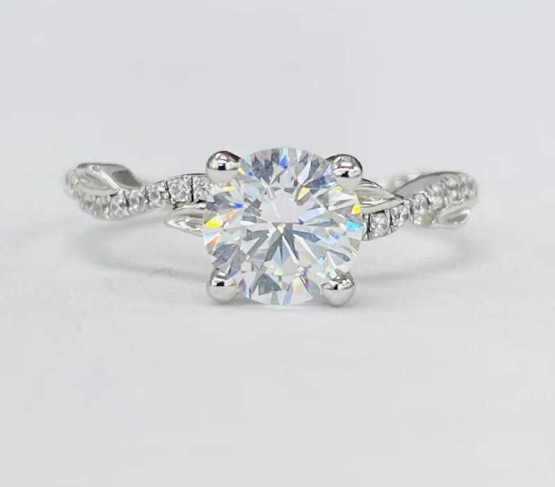 unique gemstone wedding rings-Romance - Classic Floral Twist Diamond Setting