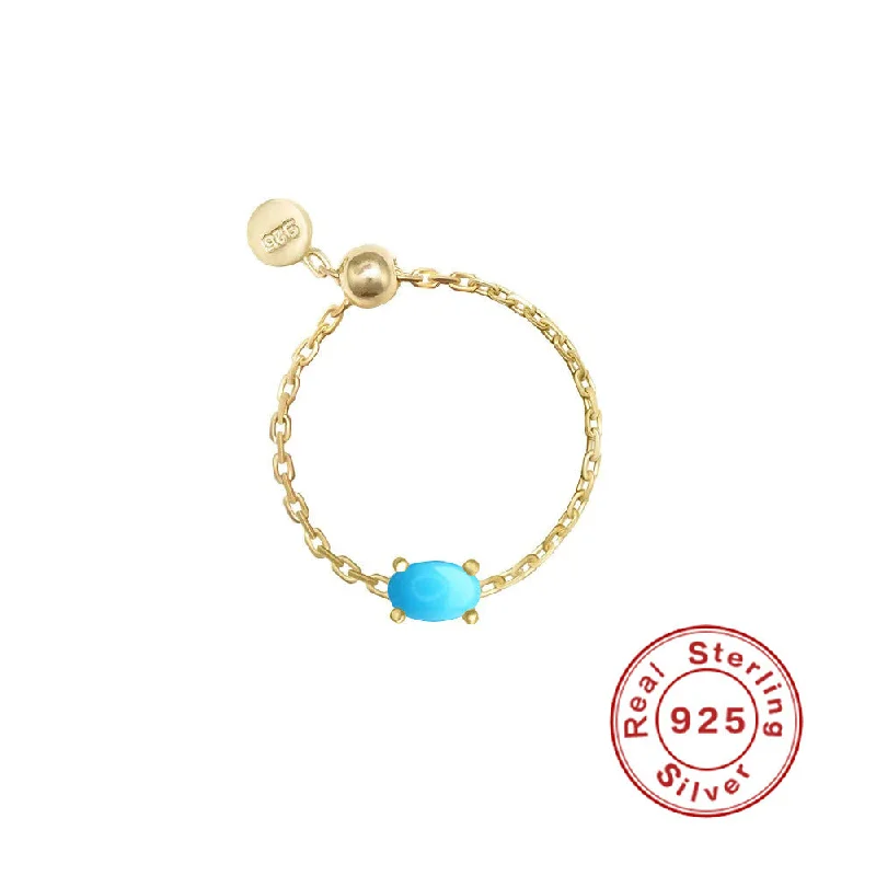 Golden Egg Shape-Turquoise