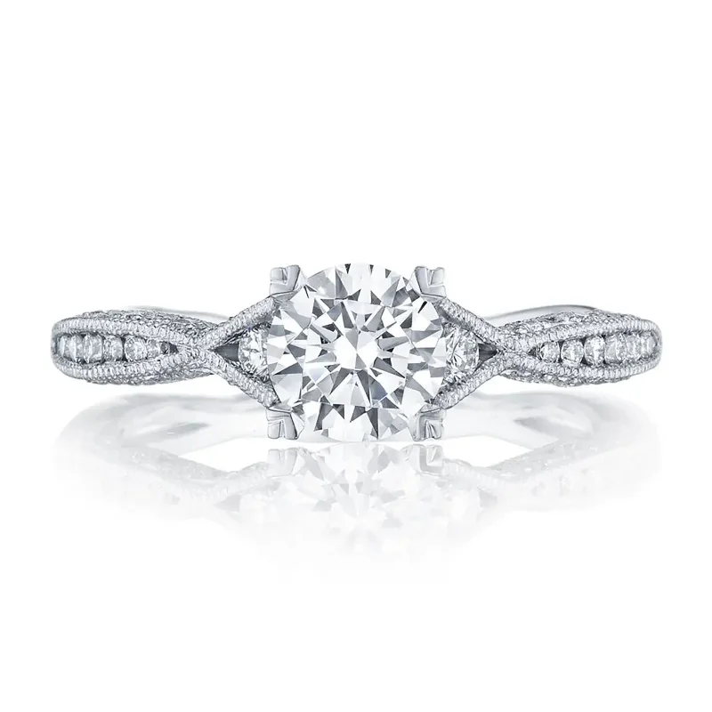 elegant diamond wedding engagement rings-Round Solitaire Semi Mount Ring