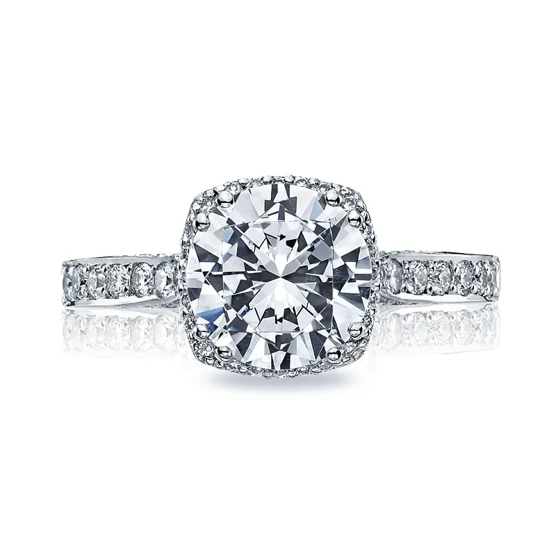 custom engagement rings for women-Round Bloom Semi Mount Ring